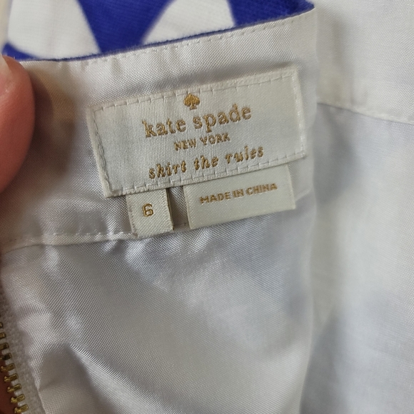 Kate Spade Blue/White Chevron Linen Skirt size 6 - Picture 7 of 7